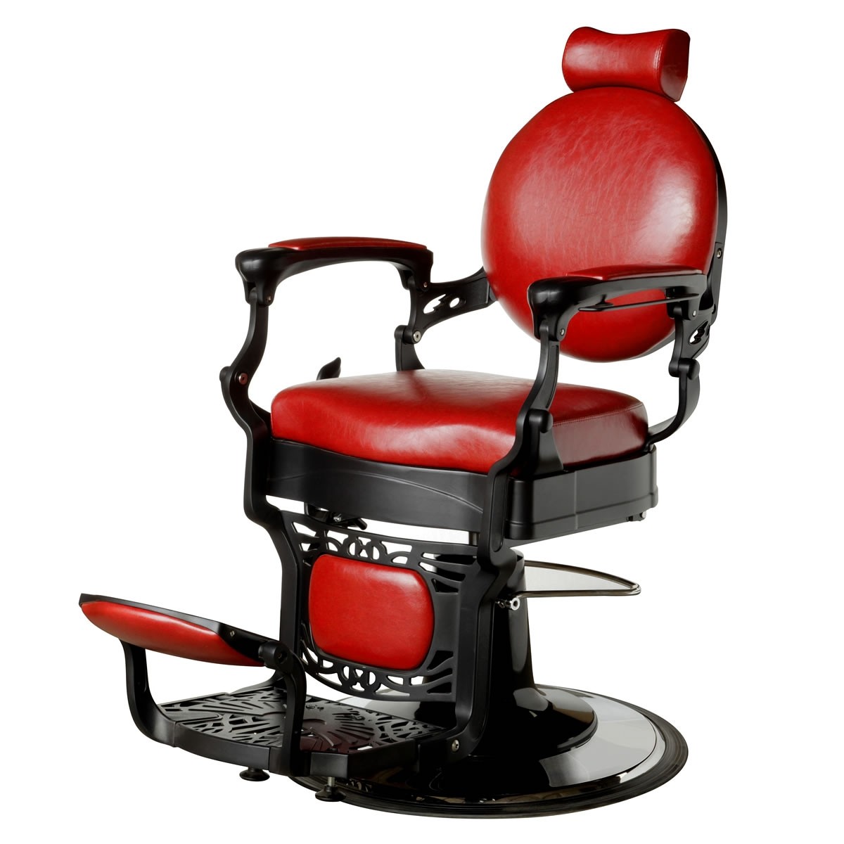 Romanos Vintage Barbershop Chair In Cardinal Red