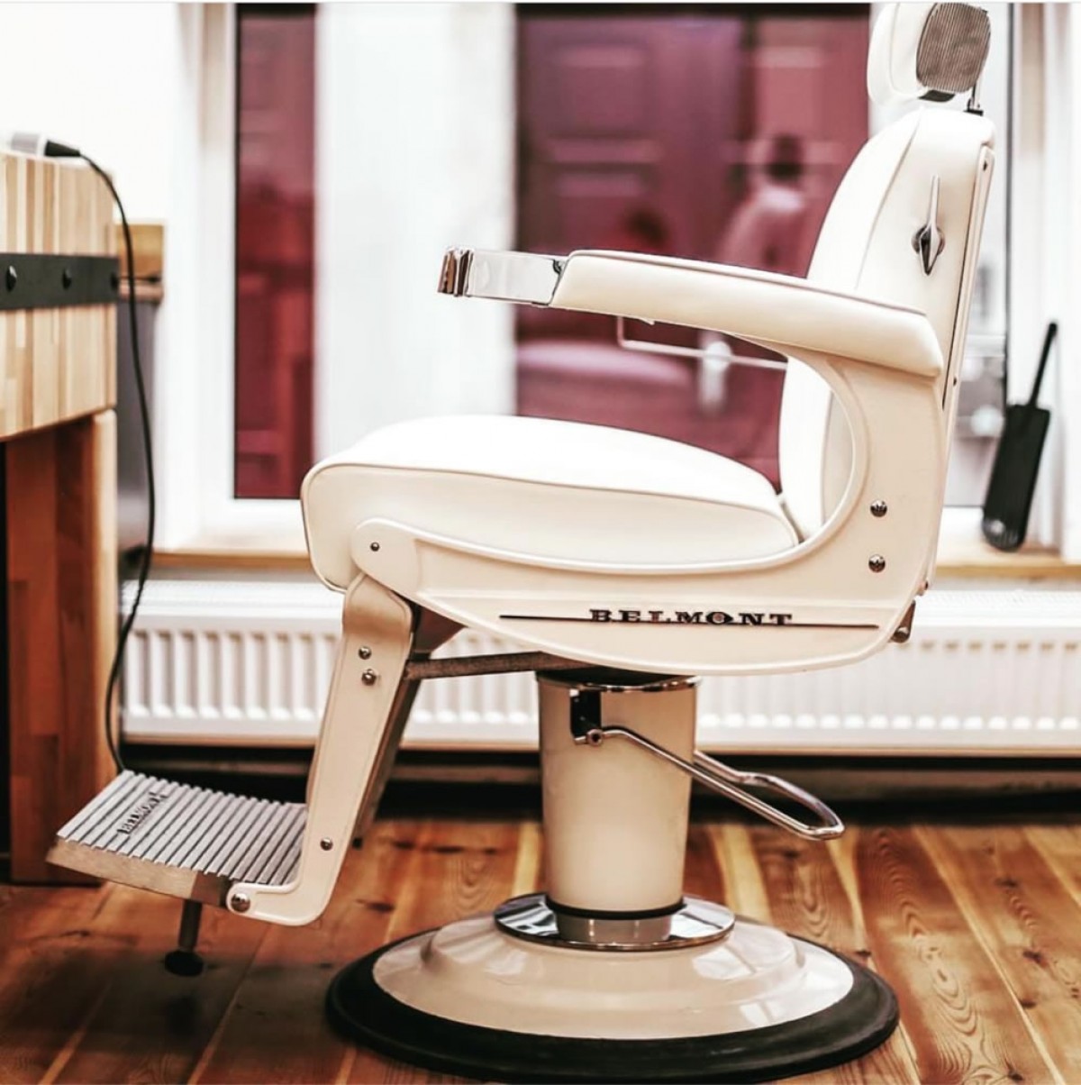 TAKARA BELMONT B225 "ELITE WHITE" Barber Chair TAKARA Barber Chairs