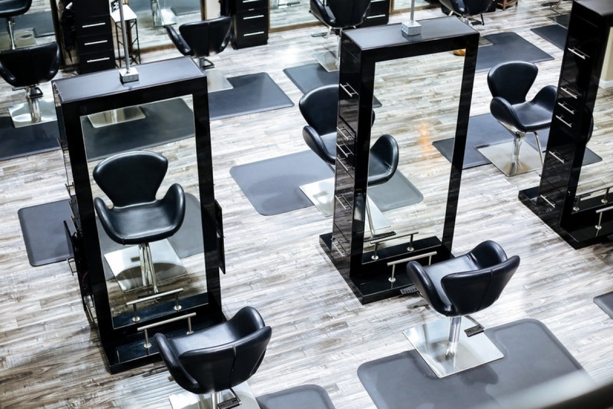  TAHITI Double Sided Salon Station In Platinum Silver Salon Styling 