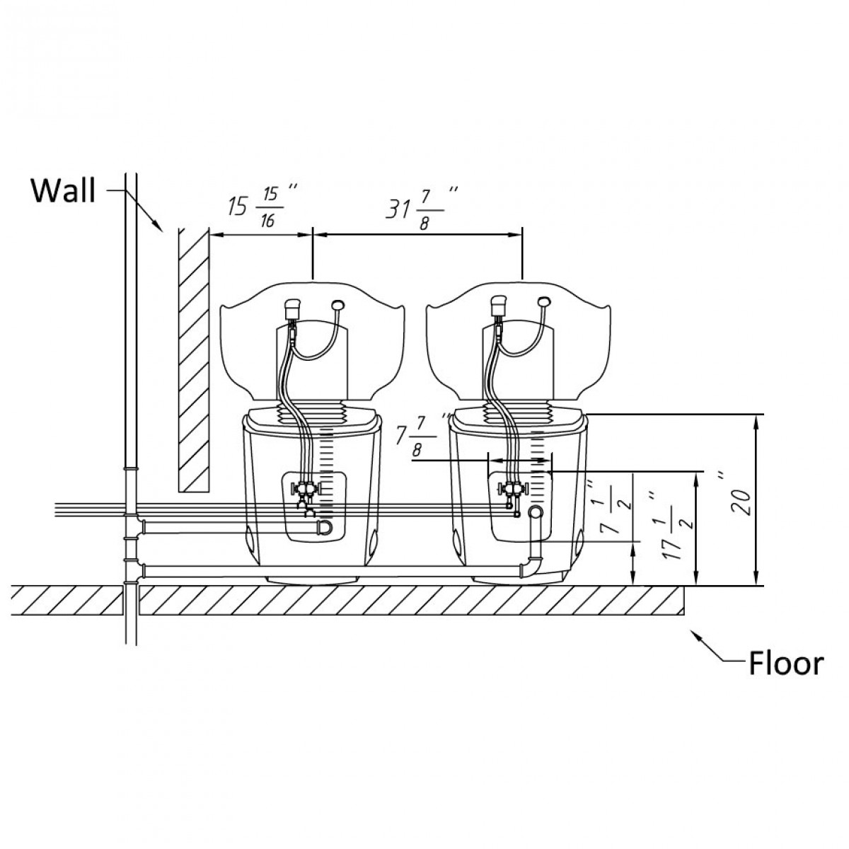 Odessa Shampoo Bowls Shampoo Backwash Unit Shampoo Backwash System