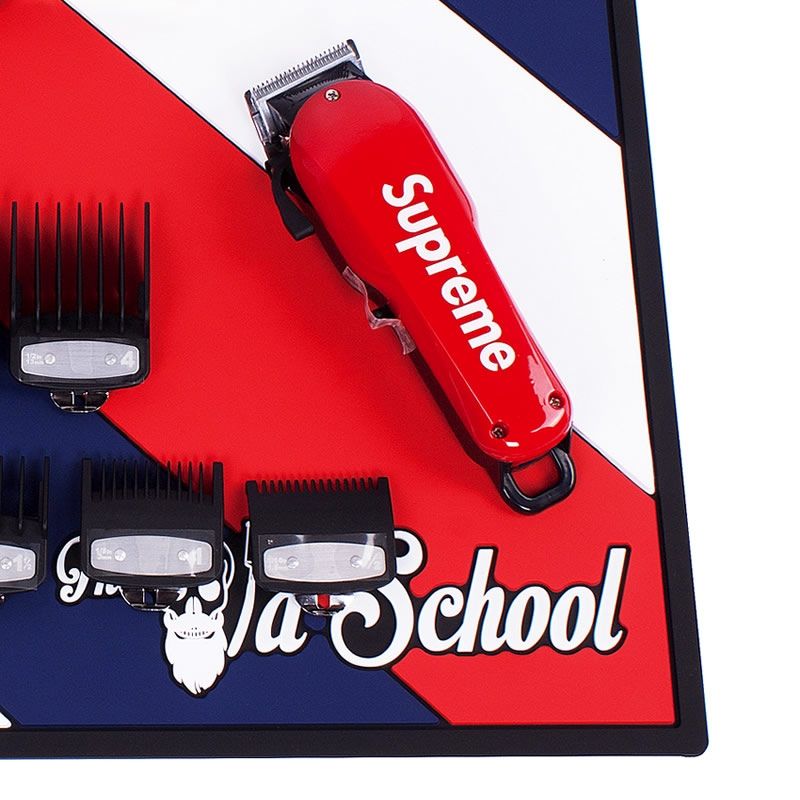 BBM03 Barber Station Mat Red, White & Blue, Barber Equipment, Barber
