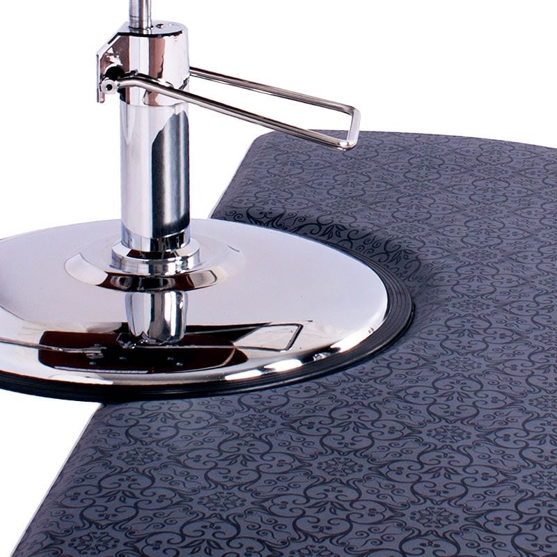 SemiCircle Salon Floor Mat with Flora Patterns