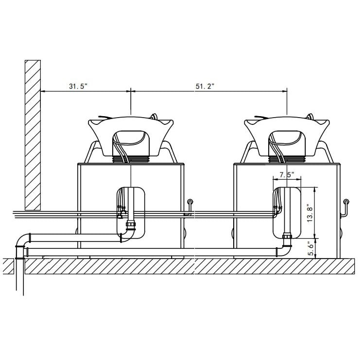 "BANGKOK" Backwash Shampoo System, "BANGKOK" Shampoo Backwash System