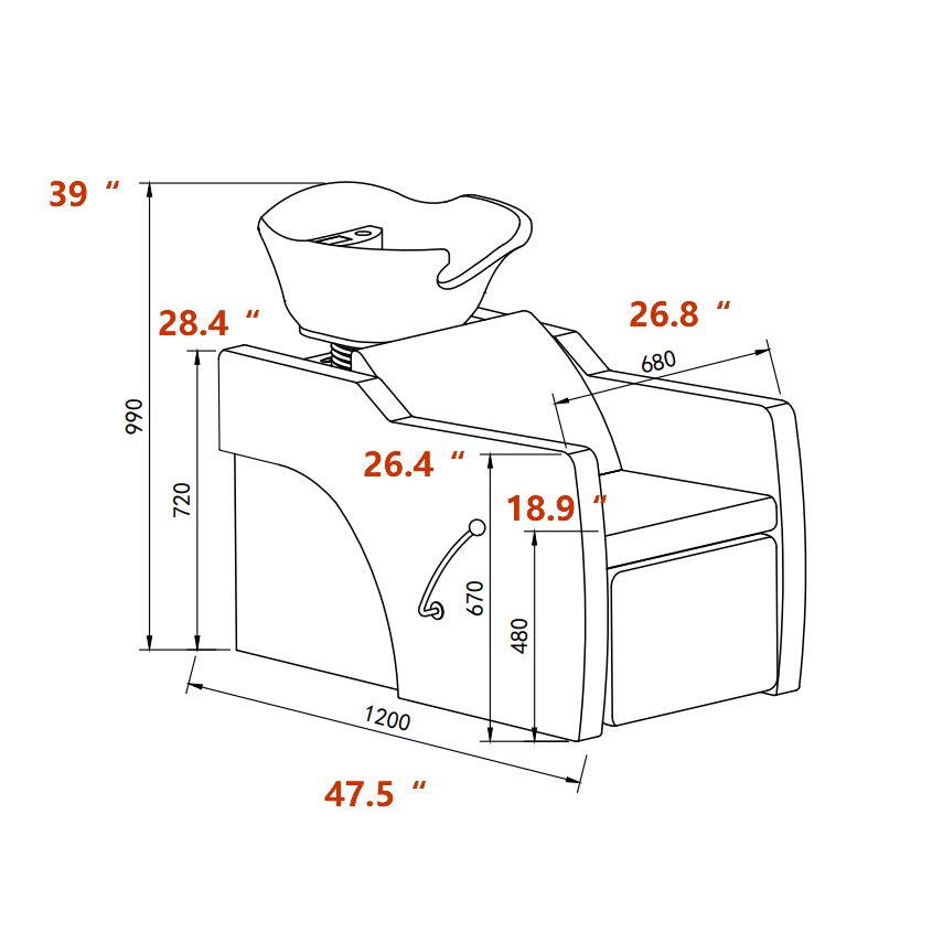"LONG BEACH" Luxury Shampoo Backwash Unit, Luxury Salon Equipment