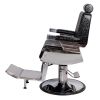 "CONSTANTINE" Barber Chair in Patent Black Crocodile, Barber Shop Furniture, Barber Shop Equipment