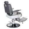 "CONSTANTINE" Barber Chair in Grey - Grey Barber Shop Chairs, Grey Barber Furniture