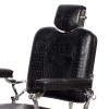 "EMPEROR" Barber Chair in Black Crocodile (Free Shipping) 