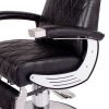"BARON" Heavy Duty Barber Chair in Black Crocodile (BACK ORDER)