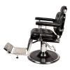 "REGENT" Barber Shop Chair in Black Crocodile