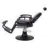 "ROMANOS" Vintage Barber Chair, Matte Black Frame (SKU: A-901/A-901BLK)