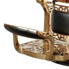 "THEODORE" Black & Gold Barber Chair <Sale>