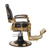 "THEODORE" Black & Gold Barber Chair, Golden Barber Chair, Barber Chair in Gold