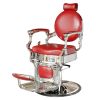 "VALENTINIAN" Classic Barber Chair in Cardinal Red, Barbershop Equipment, Barbershop Furniture