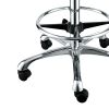 "HERMES" Saddle Salon Stool with Cast Alloy Base & Footrest Ring