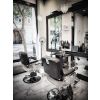 "CONSTANTINE" Barber Chair in Patent Black Crocodile (Free Shipping)
