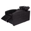 "RIO" Black Crocodile Shampoo Backwash Unit - Black Crocodile Backwash Shampoo Bowls, Salon Shampoo Bowl & Chair Combo