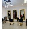 "LAS VEGAS" Stainless Styling Station in Gold with LED Light, Nevada Salon Equipment, Nevada Salon Furniture