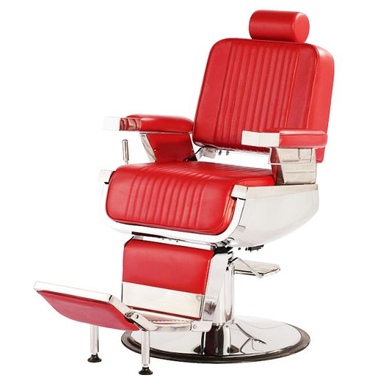 "CONSTANTINE" Barber Chair in Red, Red Barber Chairs, Red Barbershop Chairs