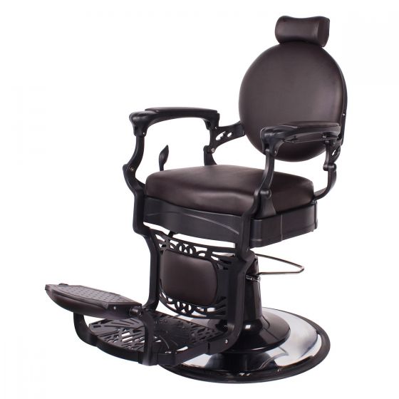 "ROMANOS" Vintage Barber Chair in Soft Chocolate