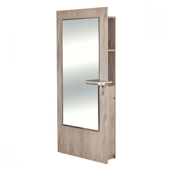 "BURANO" Single Sided Styling Station in Grey Oak (Free Shipping)