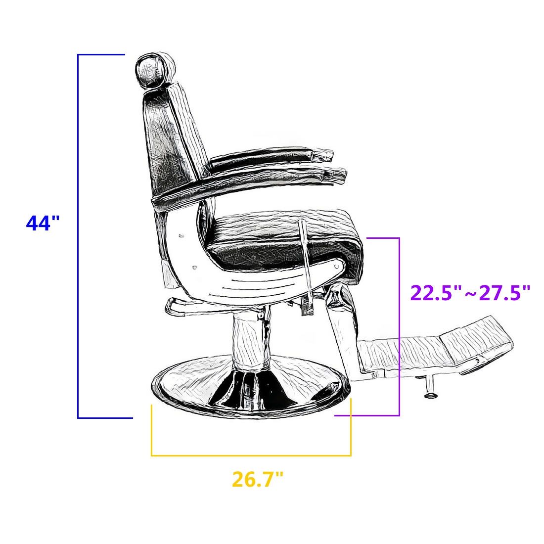 "BARON" Heavy Duty Barber Chair Heavy Duty Barber Shop Chairs, Barber
