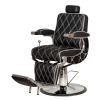 SOLOMON WorkLine barber chair with diamond-stitched black vinyl, cast aluminum arms