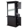 "SIENA" Single Sided Salon Station in Matte Black, Single Sided Styling Station, Single Sided Salon Mirror