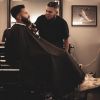 "ROMANOS" Vintage Barber Chair, Matte Black Frame (A-901BLK)