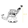 "THEODORE" Black & Gold Barber Chair - 2024 Edition (A-902GOL)