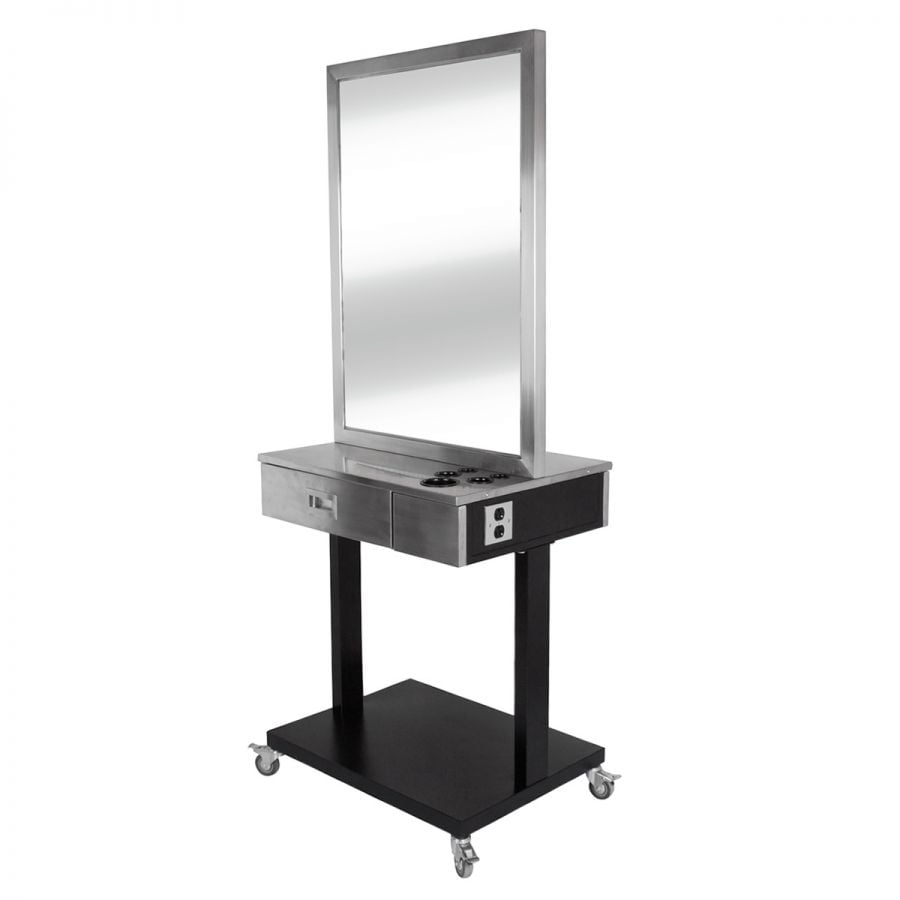 "LUMINA" Stainless Styling Station, Cosmetology School Station, Beauty School Station