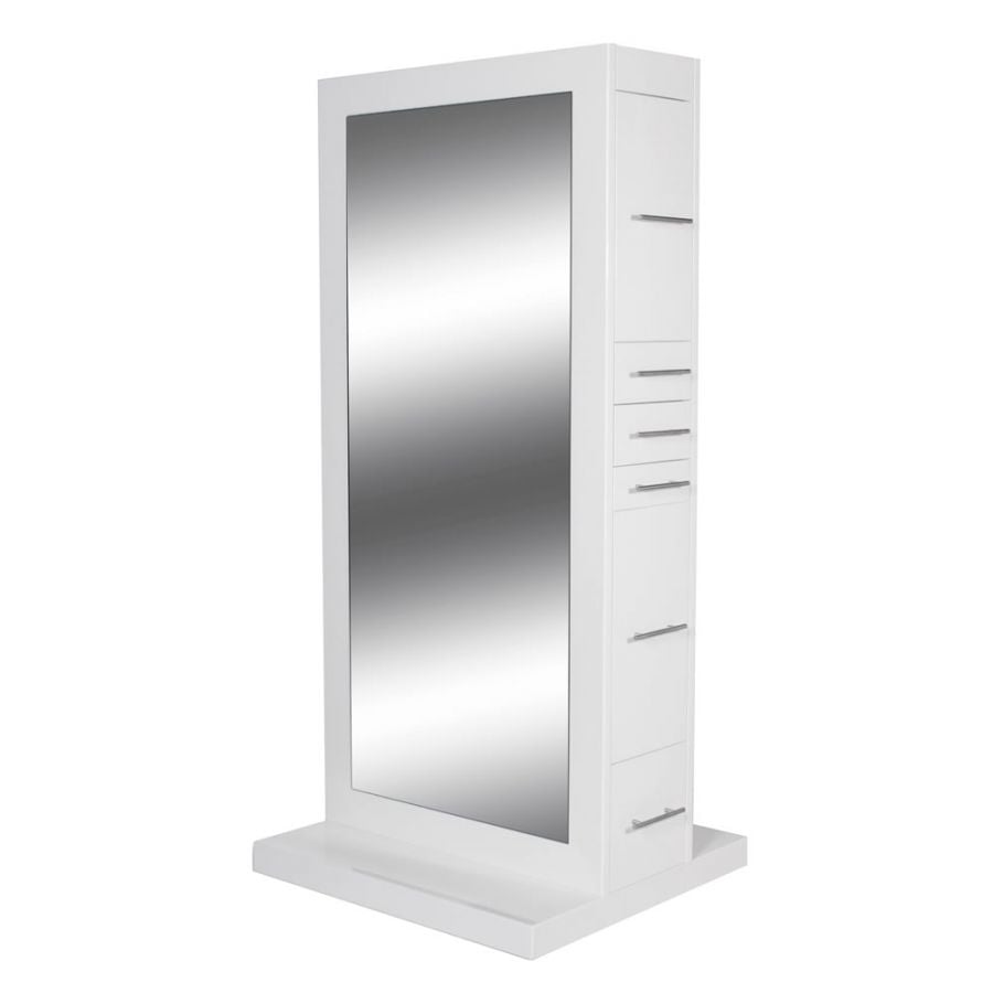 "TAHITI" Double Sided Salon Styling Station, White Salon Stations, White Salon Furniture