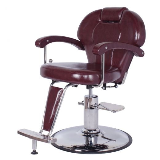 "KATHERINE" Reclining Salon Chair in Dark Merlot, All Purpose Hair Chair