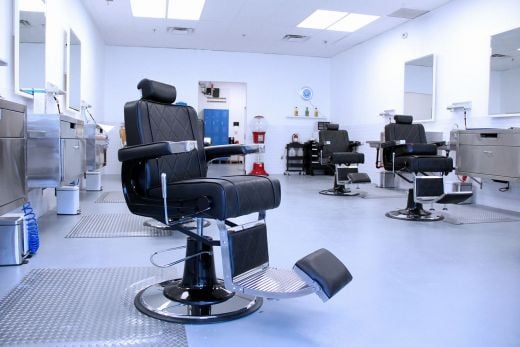 "BARBERINI" Professional Barbershop Chair (SKU: A-906), salon view