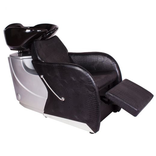 "ODESSA" Shampoo Backwash Unit in Black Crocodile