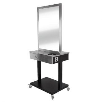 "LUMINA" Stainless Styling Station, Cosmetology School Station, Beauty School Station