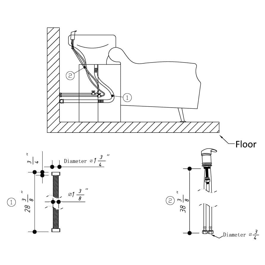 "ISLAND" Backwash Shampoo Unit in Grey, Grey Shampoo Bowl, Grey Shampoo