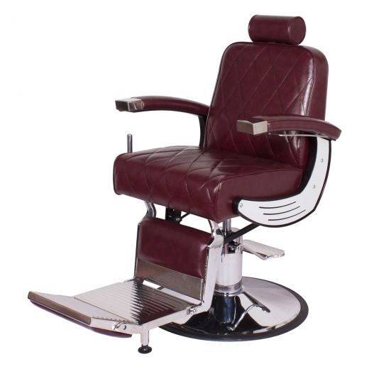 "BARON" Heavy Duty Barber Chair in Dark Merlot
