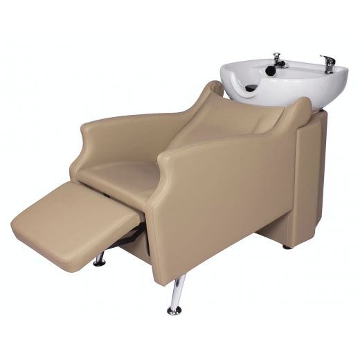 "MISSISSIPPI" Backwash Shampoo System in Khaki, Khaki Shampoo Bowl, Khaki Shampoo Chair