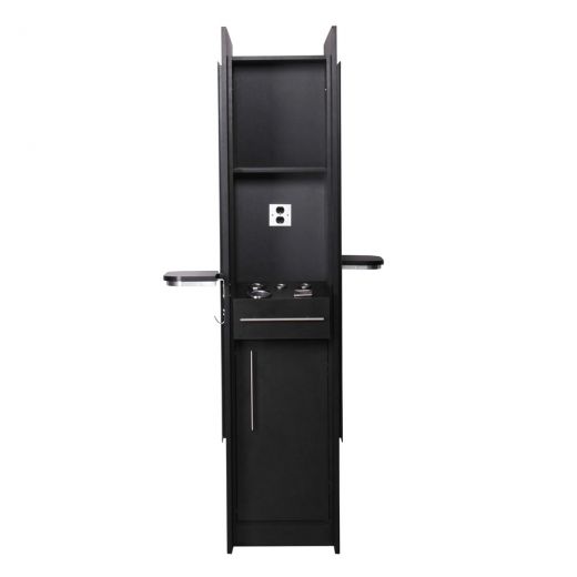 "BURANO" Double Sided Hair Salon Station in Matte Black, Styling Station Wholesale